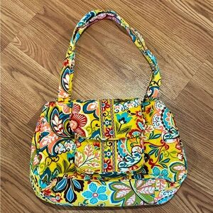 Vera Bradley Vibrant Yellow and Blue Floral Edie Bag - Provençal Retired pattern